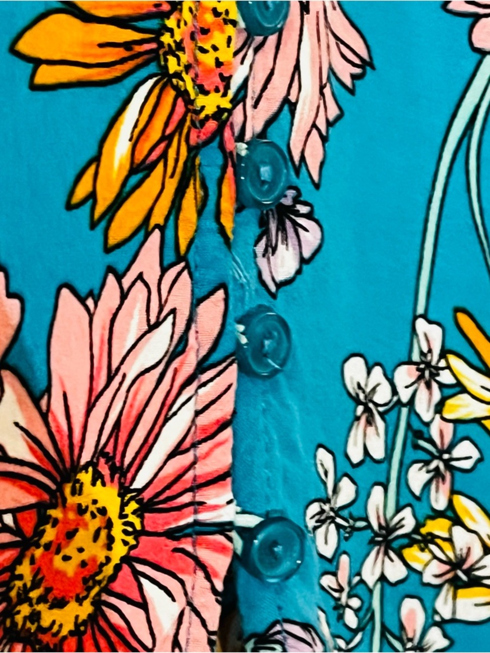 Jaase Carmen Janis Beautiful Pink Teal Floral Maxi Dress Embroidered Cap Slvs Sm - Picture 10 of 13